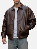 Men's Relaxed Fit Faux Leather Jacket Eleven Oasis
