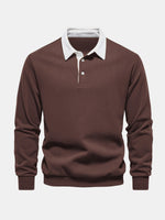Men's Polo Collar Long Sleeve Sweatshirt Eleven Oasis