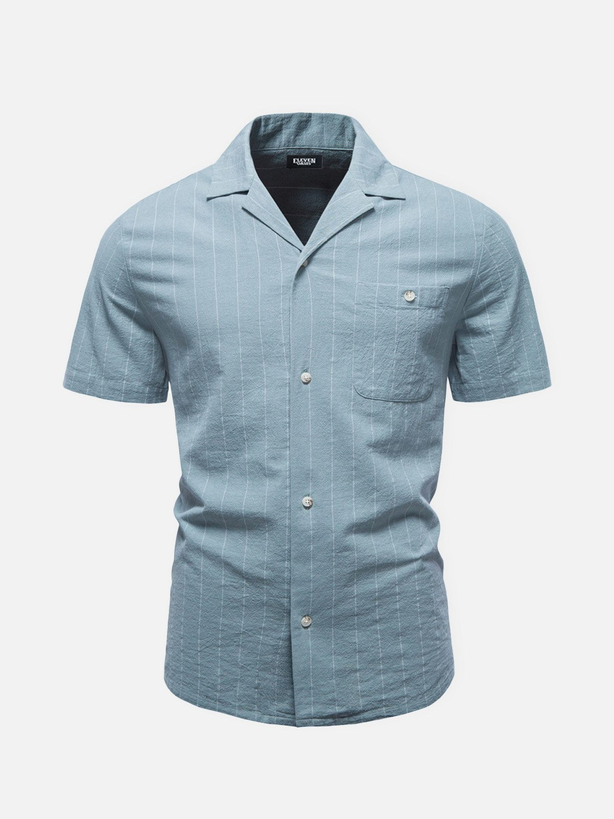 Men's Classic Pinstripe Slim Fit Short Sleeve Shirt Eleven Oasis