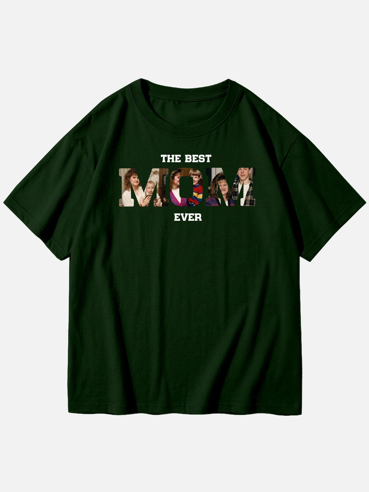 Custom Best Mom Ever Photo Cotton Short Sleeve T-Shirt Eleven Oasis