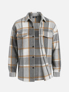 Men's Brushed Overscale Plaid Double Pocket Long Sleeve Shirt Eleven Oasis