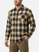 Men's Shadow Plaid Pocket Long Sleeve Shirt Eleven Oasis