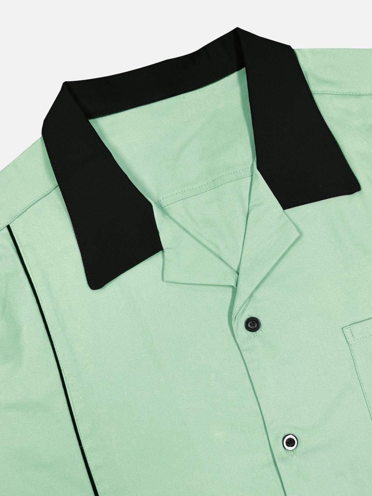 Men's Retro Piped Bowling Short Sleeve Shirt Eleven Oasis