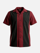 Men's Heritage Contrast Panel Bowling Short Sleeve Shirt Eleven Oasis