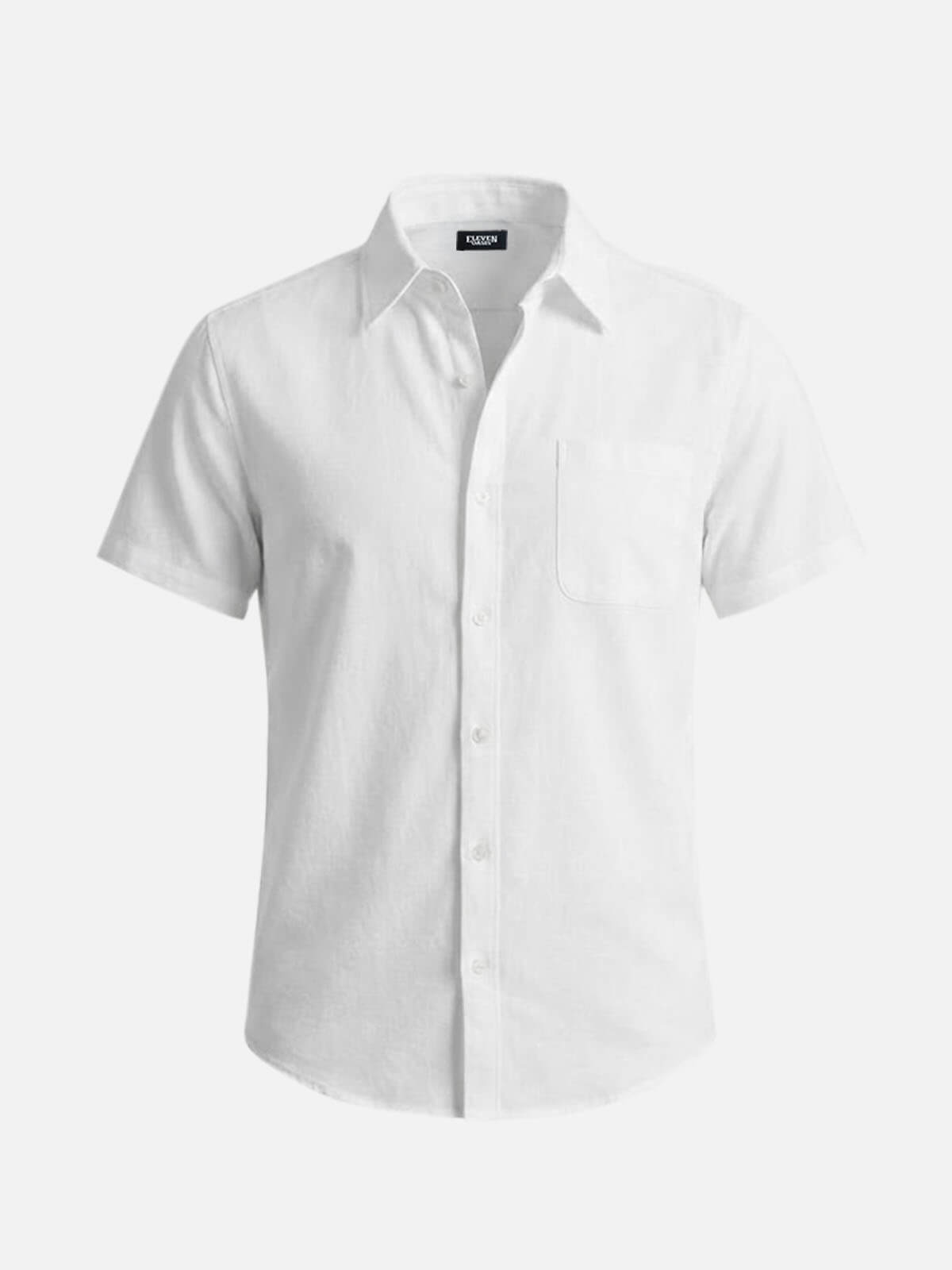 Men's Classic Solid Button Down Short Sleeve Shirt Eleven Oasis