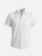 Men's Classic Solid Button Down Short Sleeve Shirt Eleven Oasis