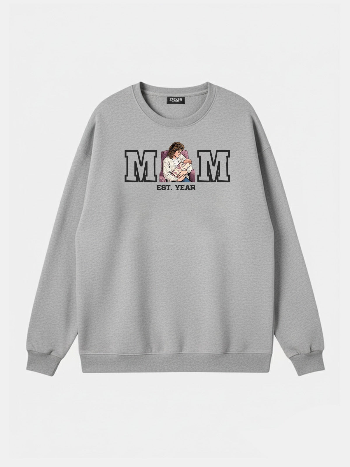 Custom Mom Illustration Sweatshirt Eleven Oasis