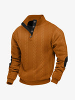 Men's Braided Cable Knit Quarter Button Sweater Eleven Oasis