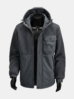 Men's Sherpa-Panel Hooded Puffer Jacket with Chest Pocket Eleven Oasis