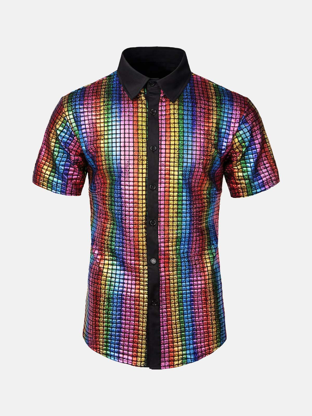 Men's Metallic Grid Short Sleeve Shirt Eleven Oasis