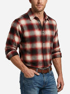 Men's Brushed Cotton Ombre Plaid Long Sleeve Shirt Eleven Oasis