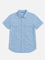 Men's Linen Blend Dual Pocket Short Sleeve Shirt Eleven Oasis