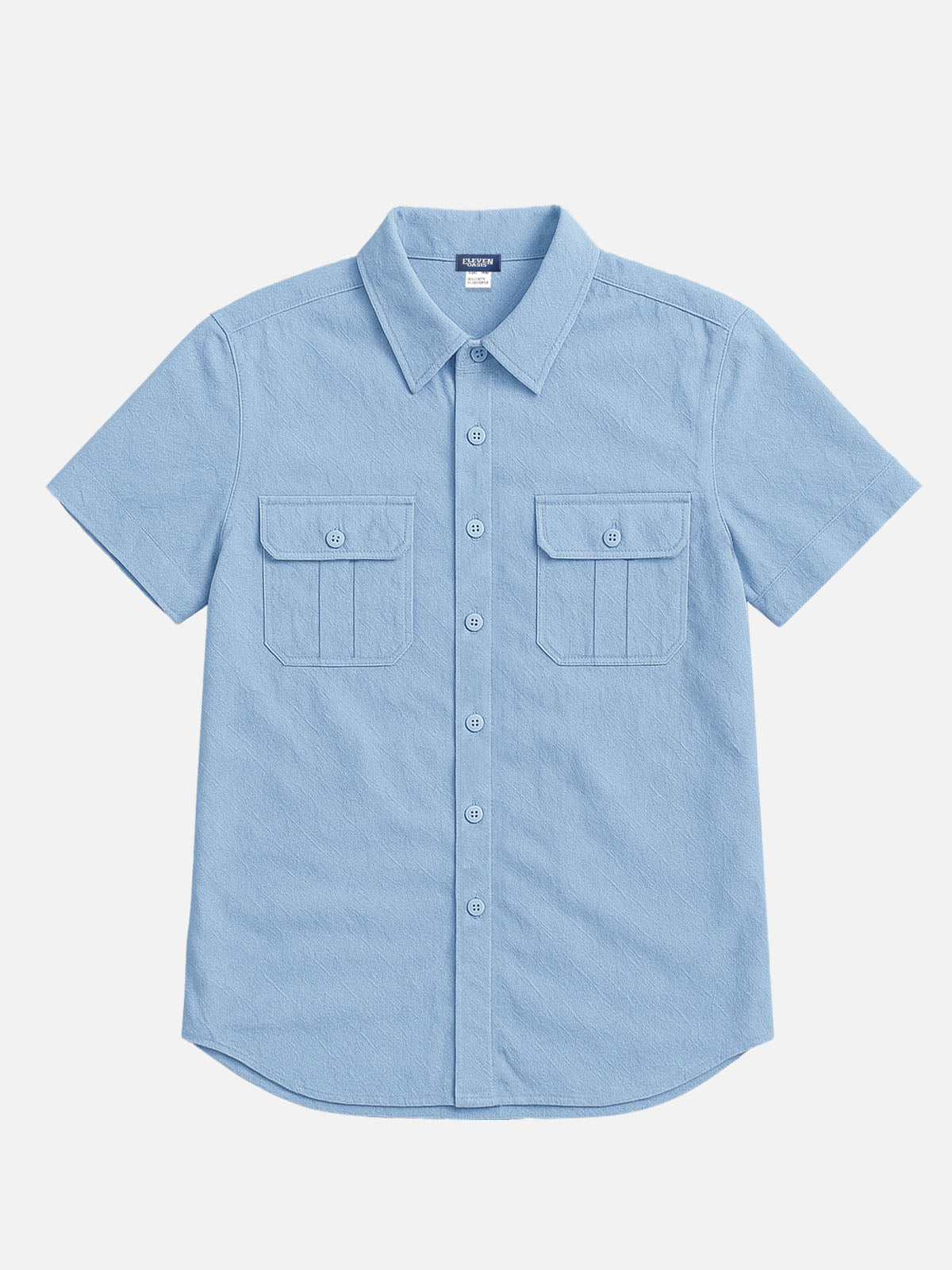 Men's Linen Blend Dual Pocket Short Sleeve Shirt Eleven Oasis