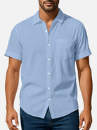 Men's Classic Linen Blend Short Sleeve Shirt Eleven Oasis