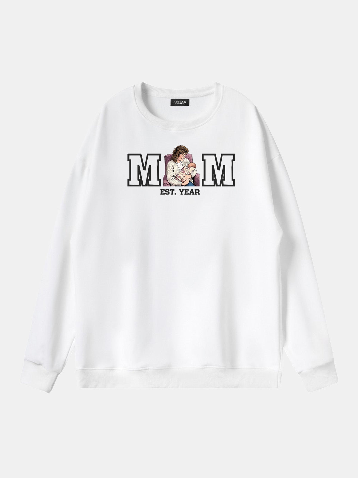Custom Mom Illustration Sweatshirt Eleven Oasis