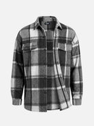 Men's Brushed Overscale Plaid Double Pocket Long Sleeve Shirt Eleven Oasis
