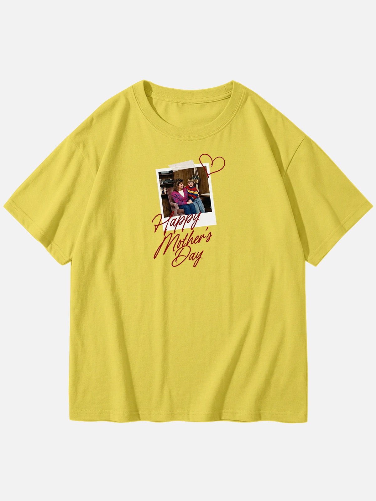 Custom Mother's Day Photo Cotton Short Sleeve T-Shirt Eleven Oasis