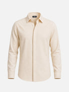 Men's Linen-Like Regular Fit Long Sleeve Shirt Eleven Oasis