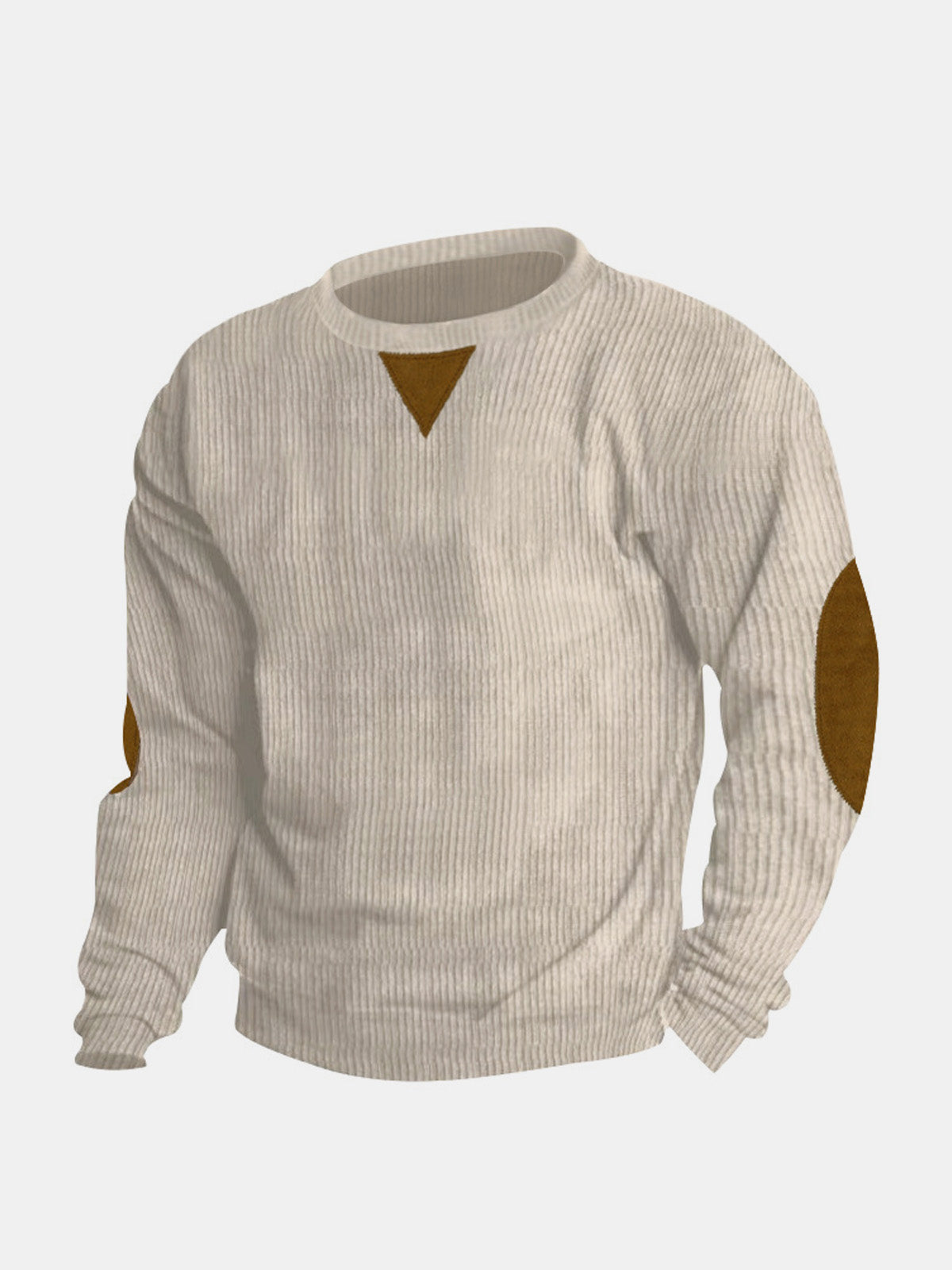 Men's Corduroy Elbow Patch Crew Neck Sweatshirt Eleven Oasis
