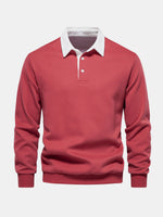 Men's Polo Collar Long Sleeve Sweatshirt Eleven Oasis