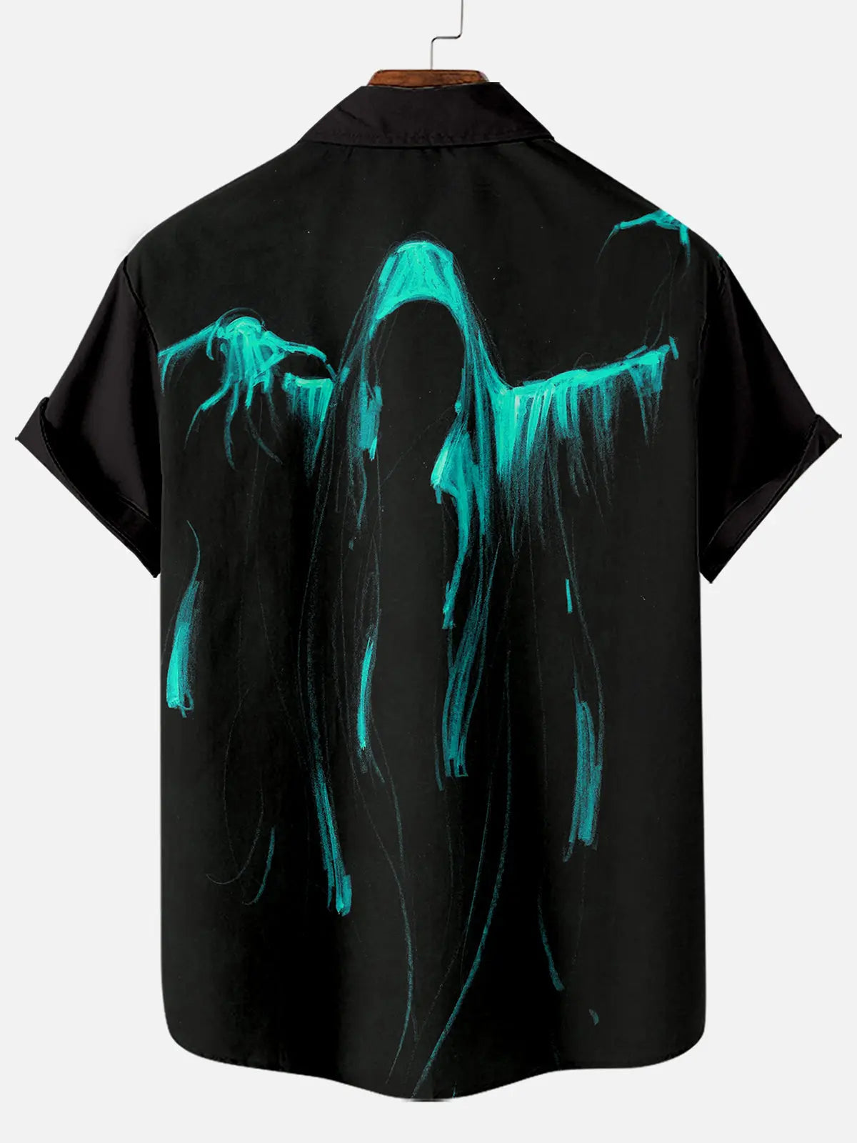 Tall Men's Grim Reaper Halloween Short Sleeve Shirt Eleven Oasis