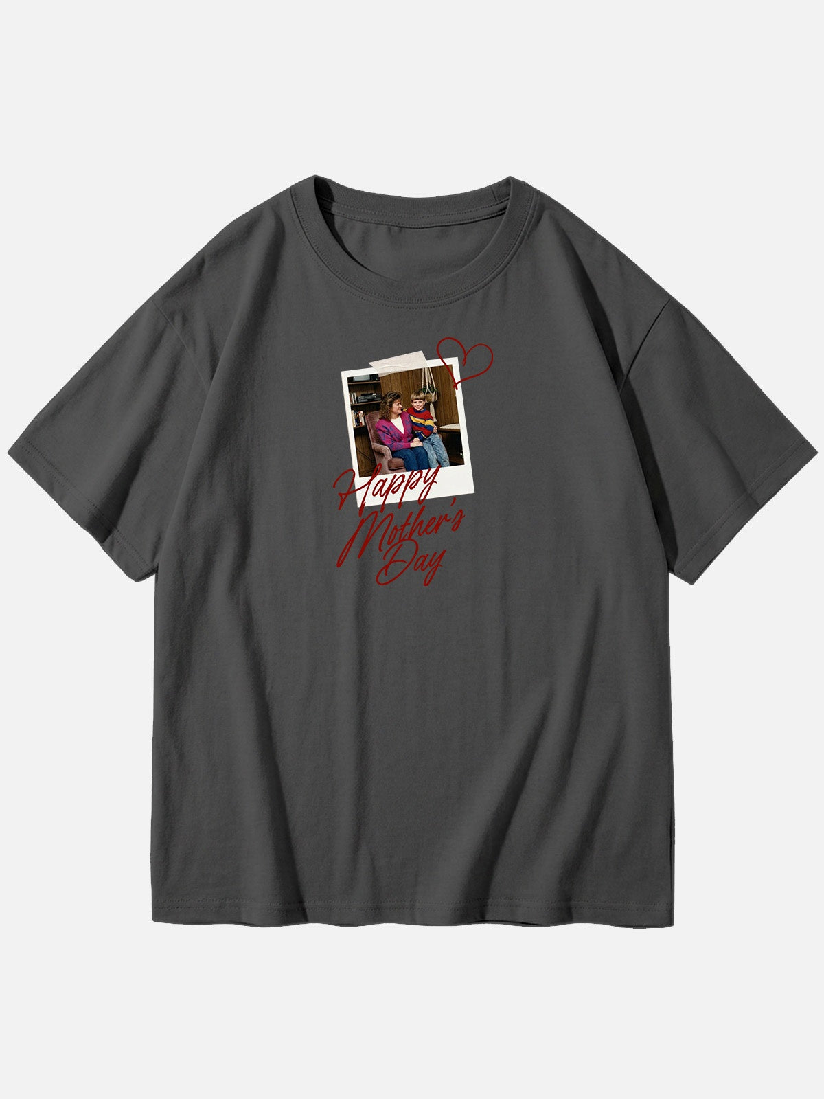 Custom Mother's Day Photo Cotton Short Sleeve T-Shirt Eleven Oasis