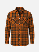 Men's Brushed Plaid Double Pocket Long Sleeve Flannel Shirt Eleven Oasis