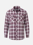 Men's Brushed Plaid Double Pocket Long Sleeve Flannel Shirt Eleven Oasis