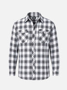 Men's Brushed Plaid Double Pocket Long Sleeve Flannel Shirt Eleven Oasis