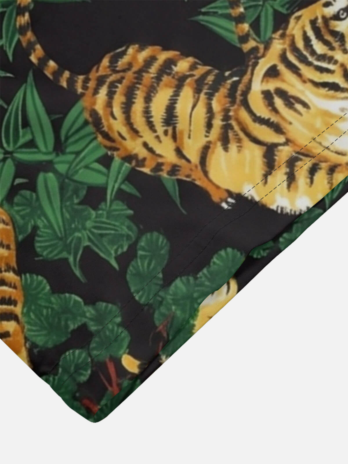 Men's Japanese Tiger & Bamboo Camp Collar Short Sleeve Shirt Eleven Oasis