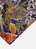 Men's Japanese Koi & Waves Camp Collar Short Sleeve Shirt Eleven Oasis