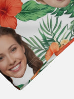 Men's Custom Tropical Face Print Short Sleeve Shirt Eleven Oasis