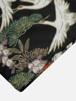 Men's Japanese Crane & Pine Camp Collar Short Sleeve Shirt Eleven Oasis