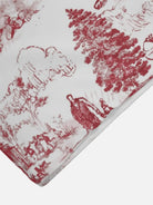 Men's Vintage Santa Toile Print Short Sleeve Shirt ElevenOasis