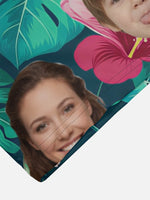 Tall Men's Custom Tropical Face Print Short Sleeve Shirt Eleven Oasis