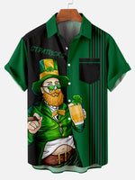 Men's St. Patrick's Shamrock Striped Short Sleeve Shirt Eleven Oasis