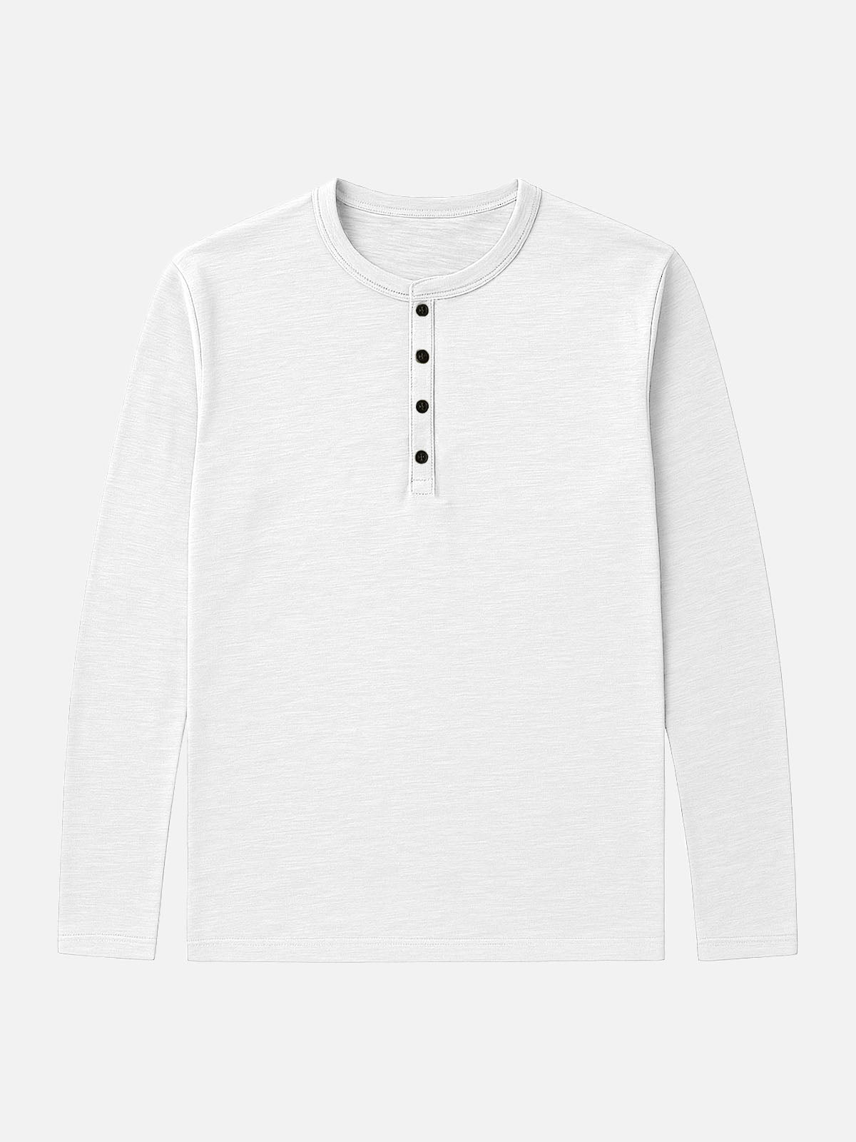 Men's Cotton Henley Long Sleeve Shirt Eleven Oasis