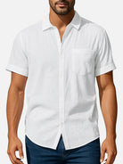 Men's Classic Linen Blend Short Sleeve Shirt Eleven Oasis