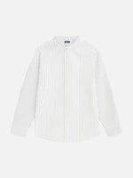 Men's Pinstripe Linen Blend Long Sleeve Shirt ElevenOasis