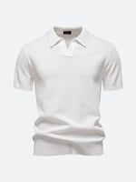 Men's Textured Knit Polo Short Sleeve Shirt Eleven Oasis