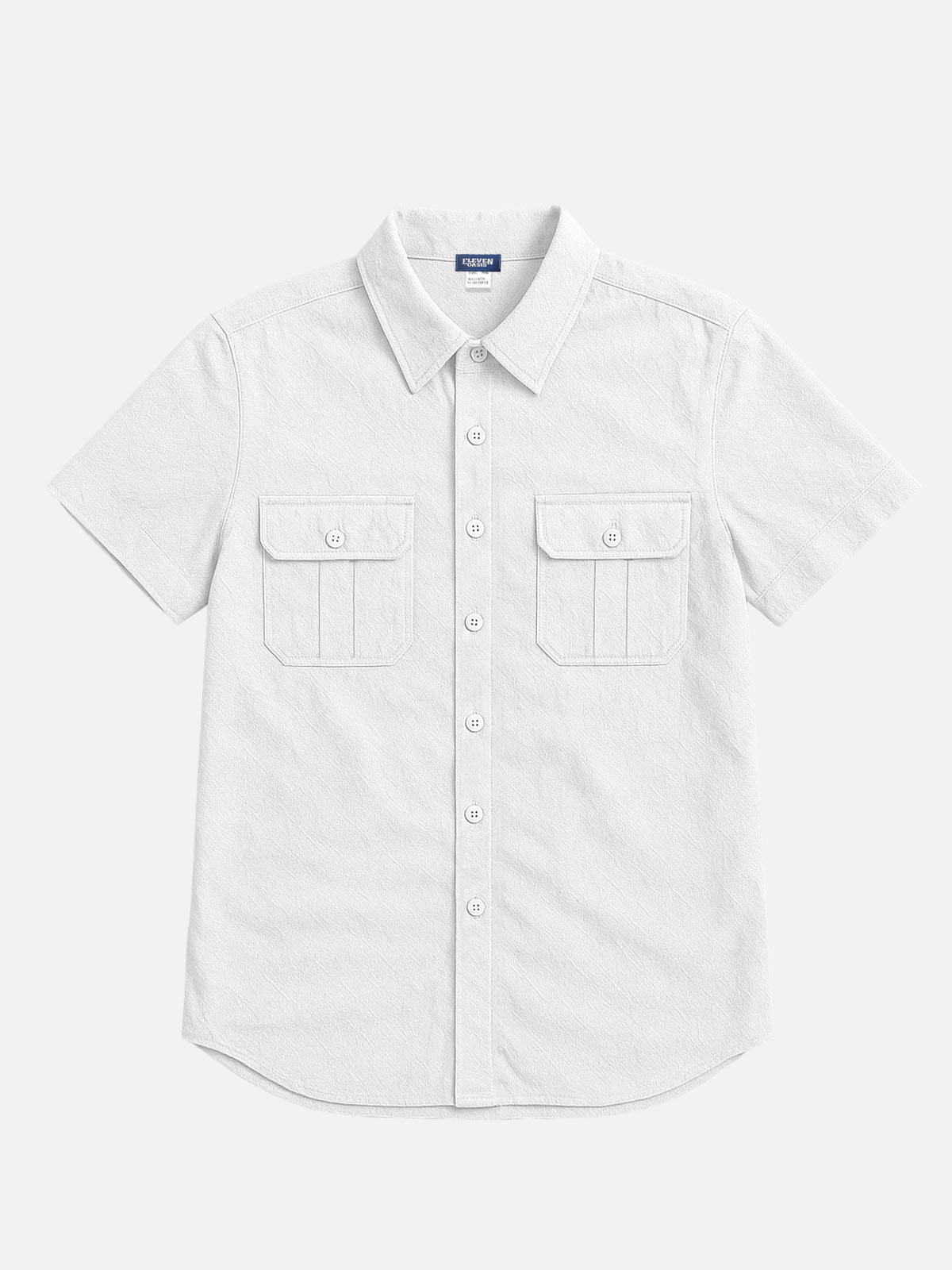 Men's Linen Blend Dual Pocket Short Sleeve Shirt Eleven Oasis