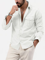Men¡¯s Utility Pocket Long Sleeve Shirt Eleven Oasis