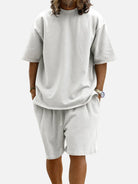 Men's Casual Two-Piece Short Sleeve Shirt and Shorts Set Eleven Oasis
