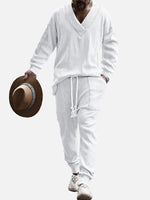 Men's Cable Knit V-Neck Lounge Set Eleven Oasis