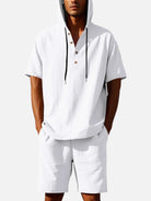 Men's Linen Blend Hooded Short Set Eleven Oasis