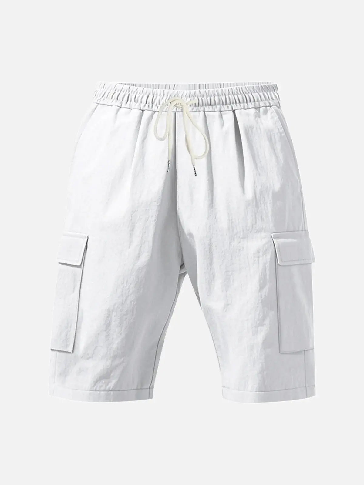 Men's Solid Color Linen Shorts Waist Drawstring Cargo Shorts ElevenOasis