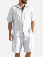 Men's Linen Pinstripe Matching Set Eleven Oasis
