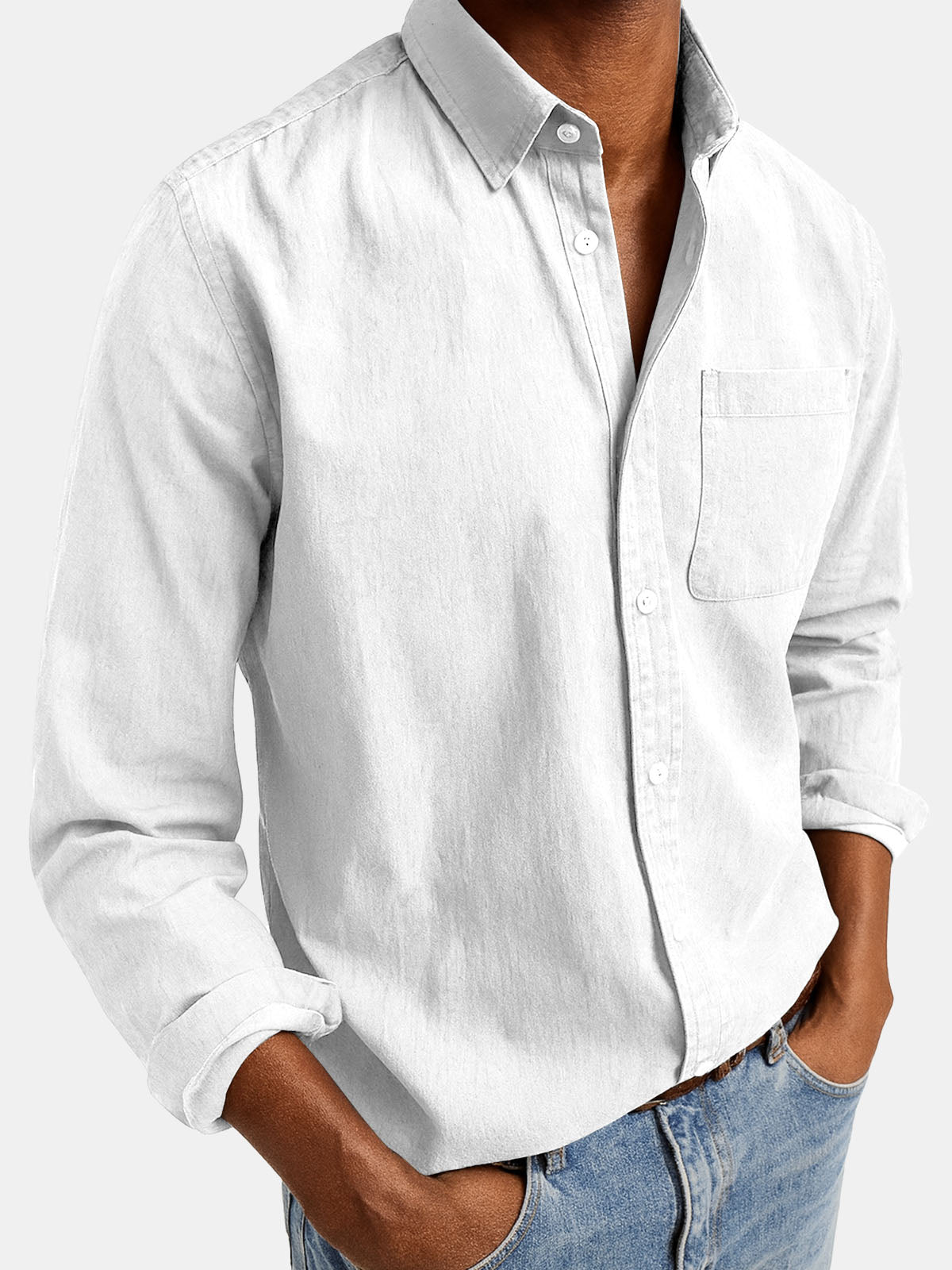 Men's Acid Washed Cotton Long Sleeve Shirt Eleven Oasis