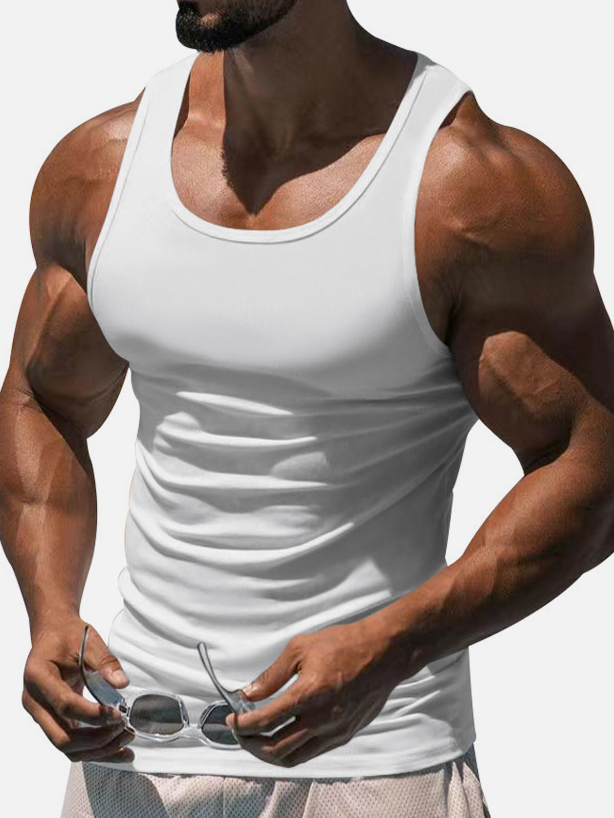 Men's Solid Color Slim Fit Tank Top Eleven Oasis