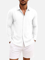 Men's Linen Cotton Blend Long Sleeve Shirt Eleven Oasis